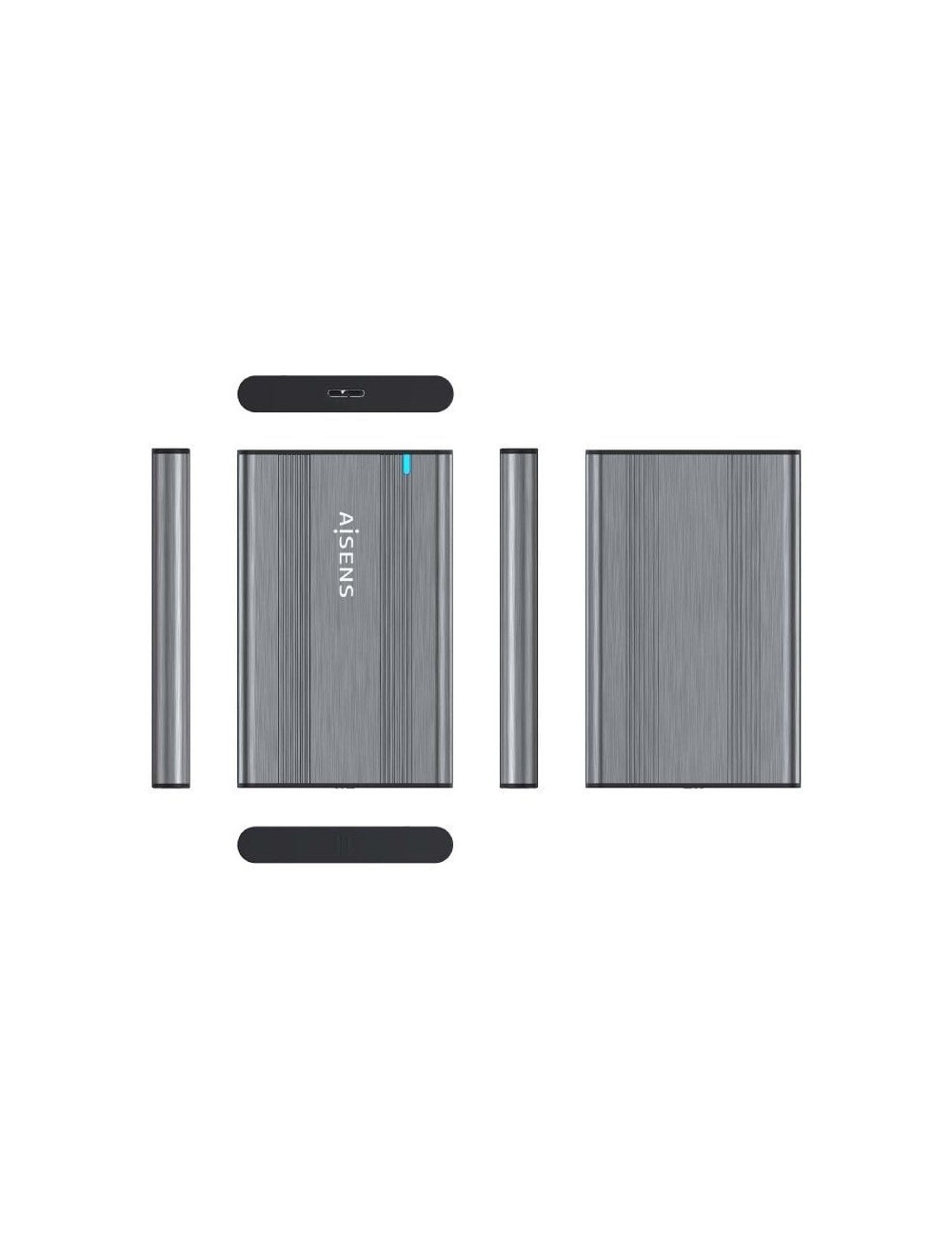 Caja Externa para Disco Duro de 2.5' Aisens ASE-2526GR/ USB 3.1/ Sin tornillos