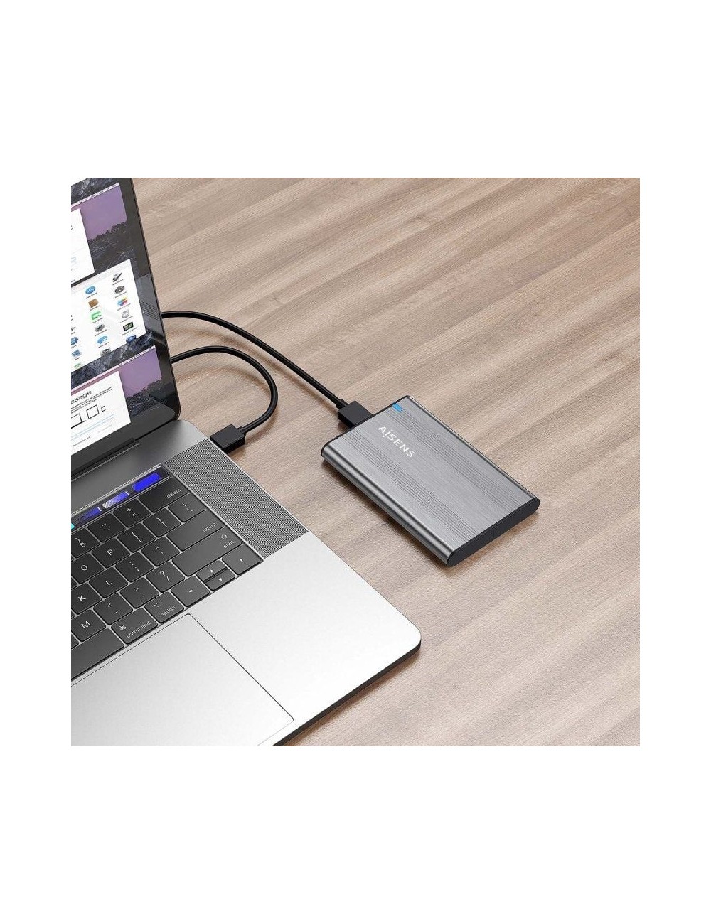 Caja Externa para Disco Duro de 2.5' Aisens ASE-2526GR/ USB 3.1/ Sin tornillos