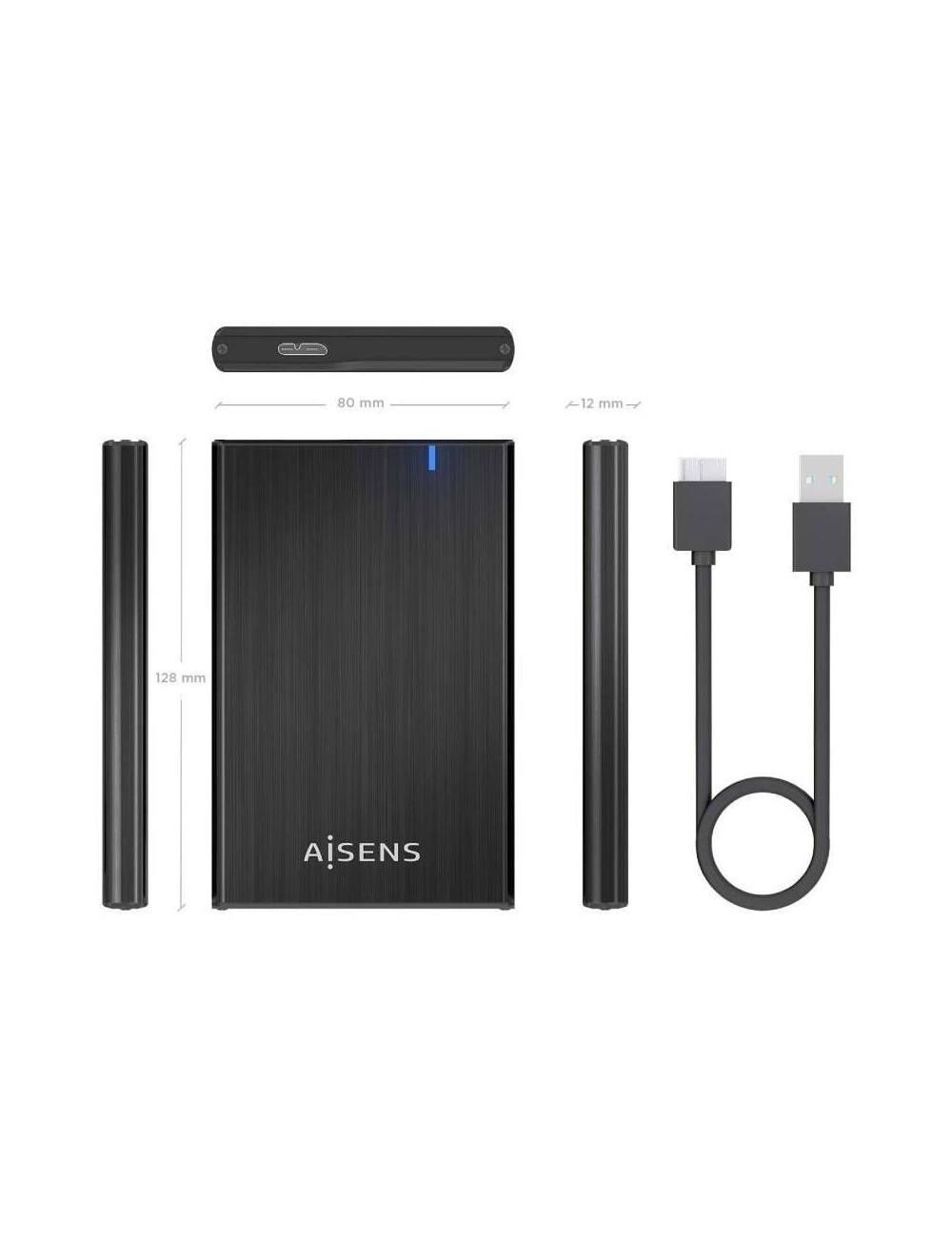 Caja Externa para Disco Duro de 2.5' Aisens ASE-2528B/ USB 3.1