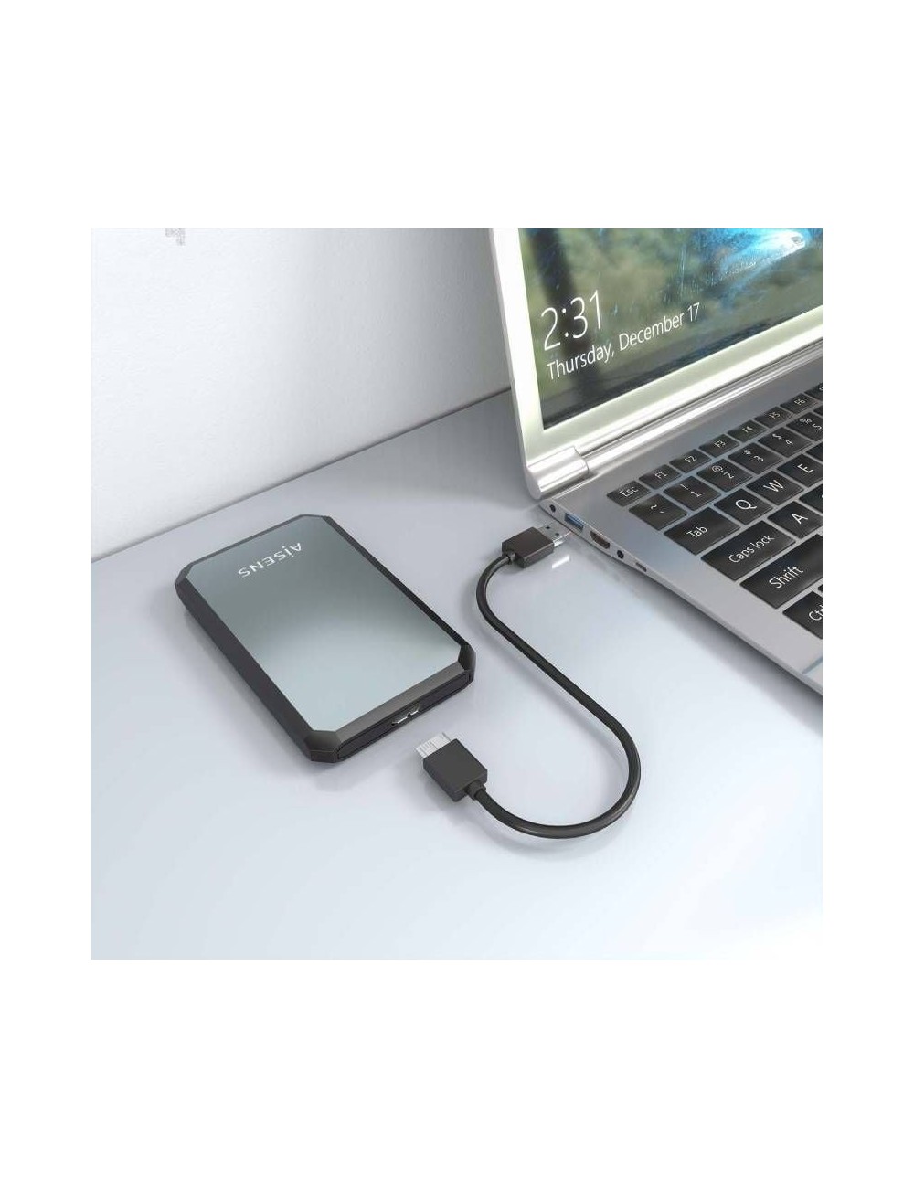 Caja Externa para Disco Duro de 2.5' Aisens ASE-2529B/ USB 3.1/ Sin tornillos