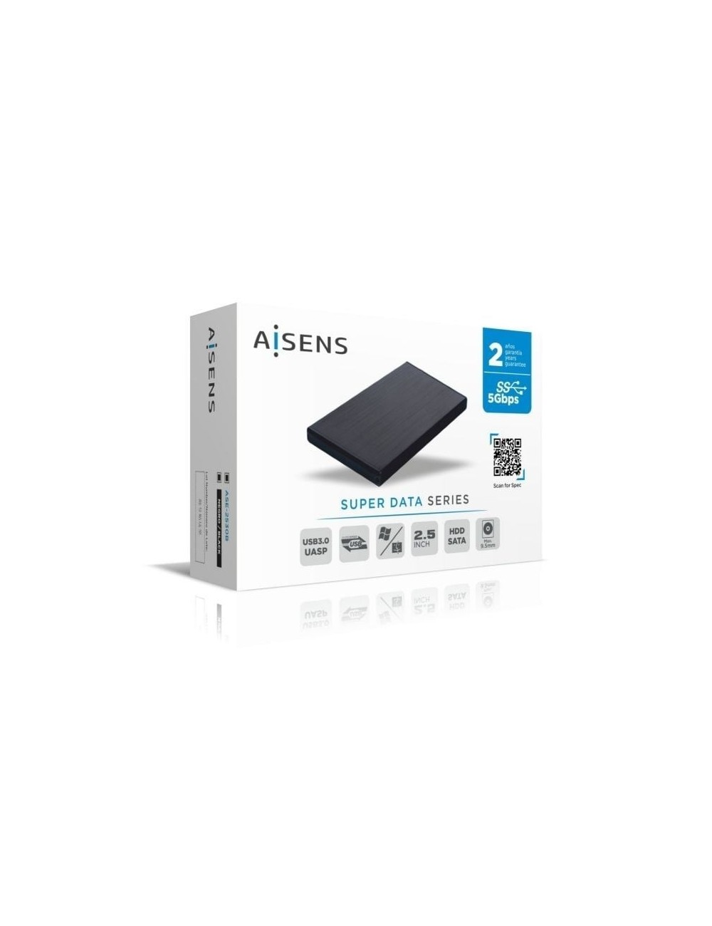 Caja Externa para Disco Duro de 2.5' Aisens ASE-2530B/ USB 3.1