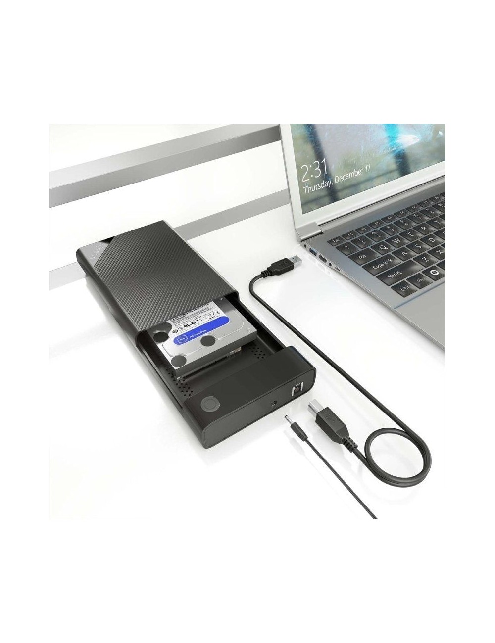 Caja Externa para Disco Duro de 3.5' Aisens ASE-3529B/ USB 3.1/ Sin tornillos