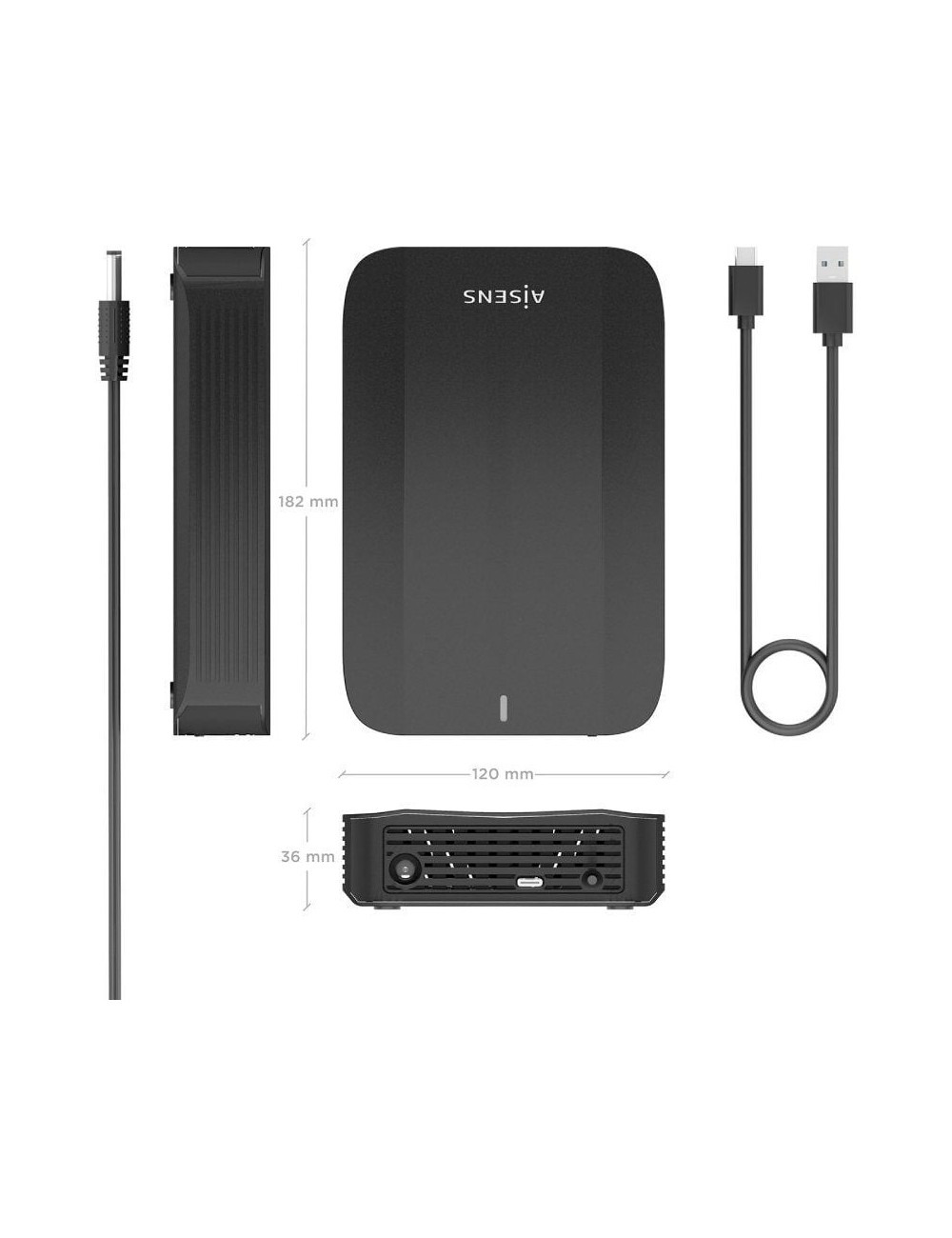 Caja Externa para Disco Duro de 3.5' Aisens ASE-3535B/ USB 3.1