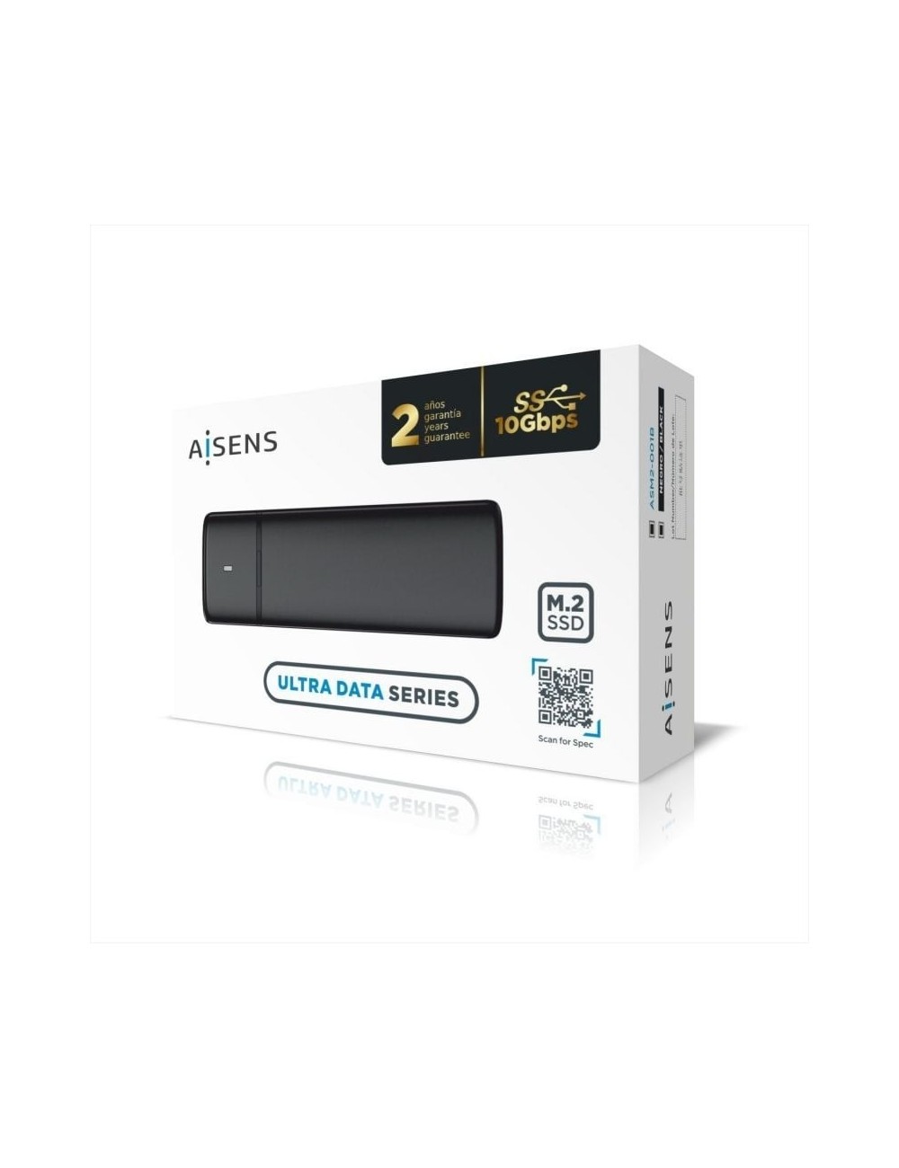 Caja Externa para Disco SSD M.2 SATA/NVMe Aisens ASM2-001B/ USB 3.1/ Sin tornillos