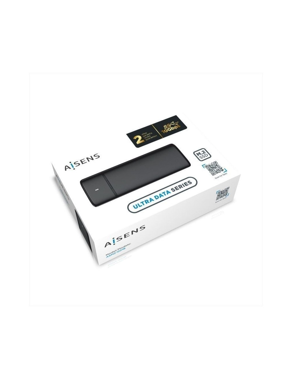 Caja Externa para Disco SSD M.2 SATA/NVMe Aisens ASM2-001B/ USB 3.1/ Sin tornillos