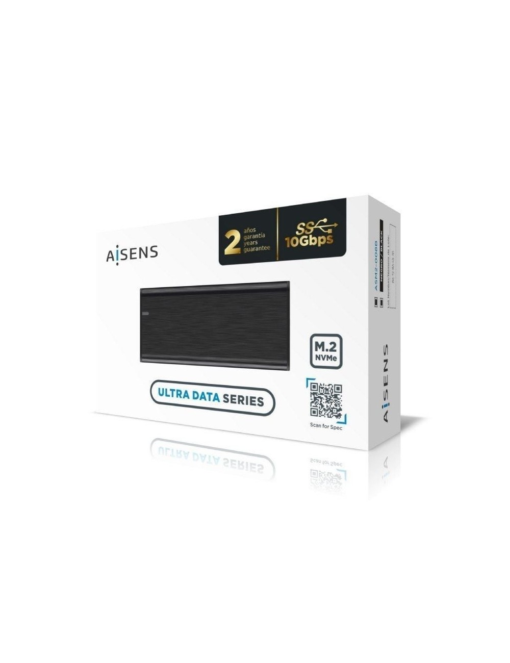 Caja Externa para Disco SSD M.2 NVMe Aisens ASM2-008B/ USB 3.2 Gen2/ Sin Tornillos