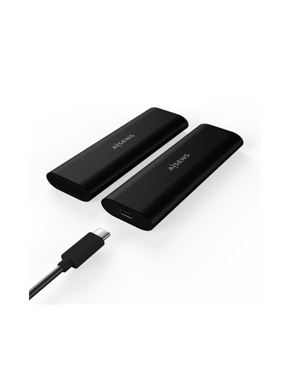 Caja Externa para Disco SSD M.2 SATA/NVMe Aisens ASM2-014B/ USB 3.2/ Sin tornillos
