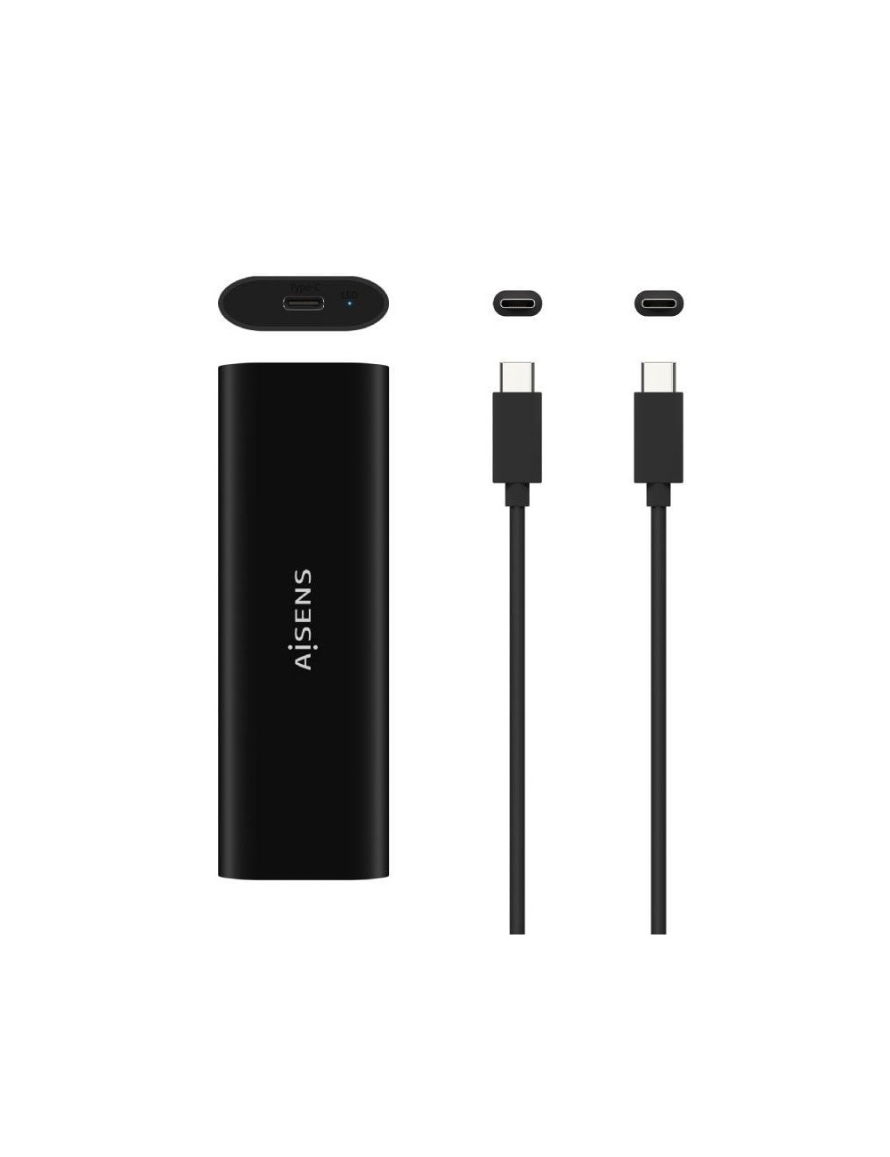 Caja Externa para Disco SSD M.2 SATA/NVMe Aisens ASM2-014B/ USB 3.2/ Sin tornillos