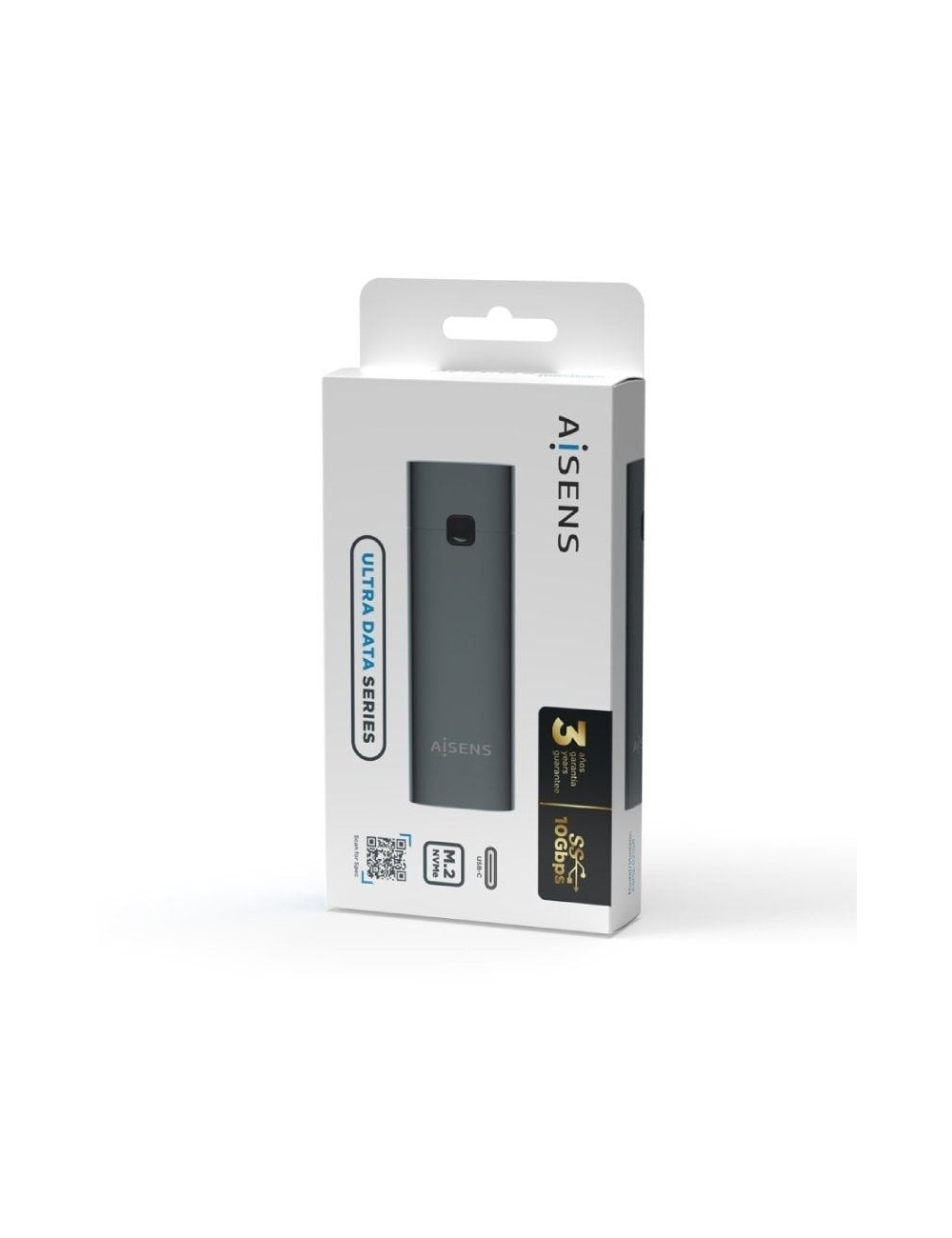 Caja Externa para Disco SSD M.2 NVMe Aisens ASM2-021GR/ USB 3.1 Gen2/ Sin Tornillos
