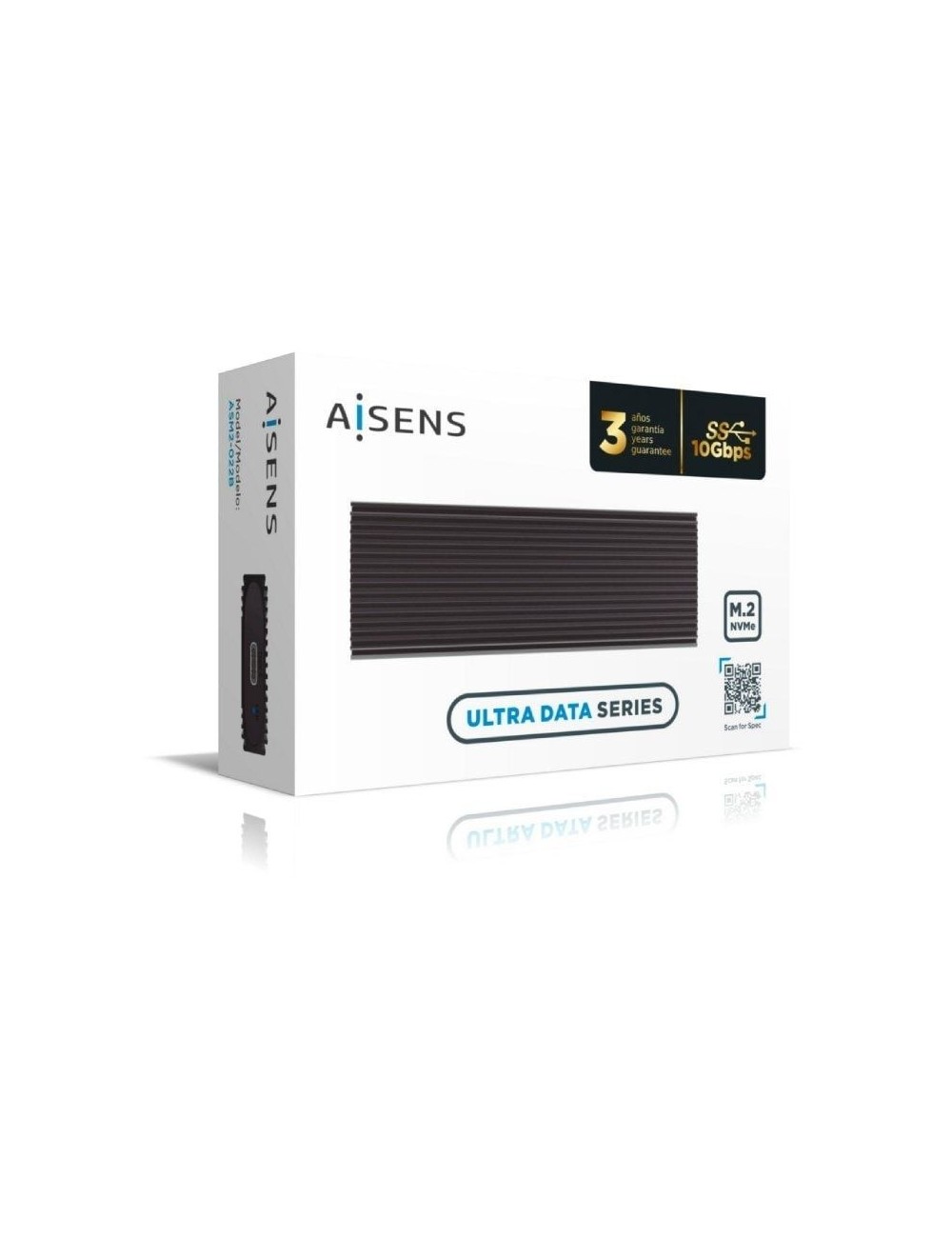 Caja Externa para Disco SSD M.2 NVMe Aisens ASM2-022B/ USB 3.2/ Sin tornillos