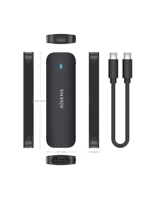 Caja Externa para Disco SSD M.2 NVMe Aisens ASM2-024B/ USB 3.2/ Sin tornillos
