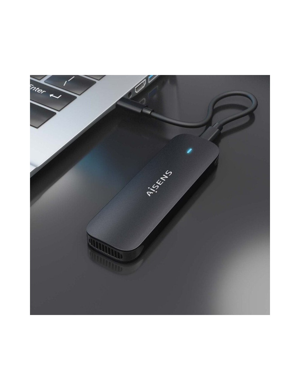 Caja Externa para Disco SSD M.2 NVMe Aisens ASM2-024B/ USB 3.2/ Sin tornillos
