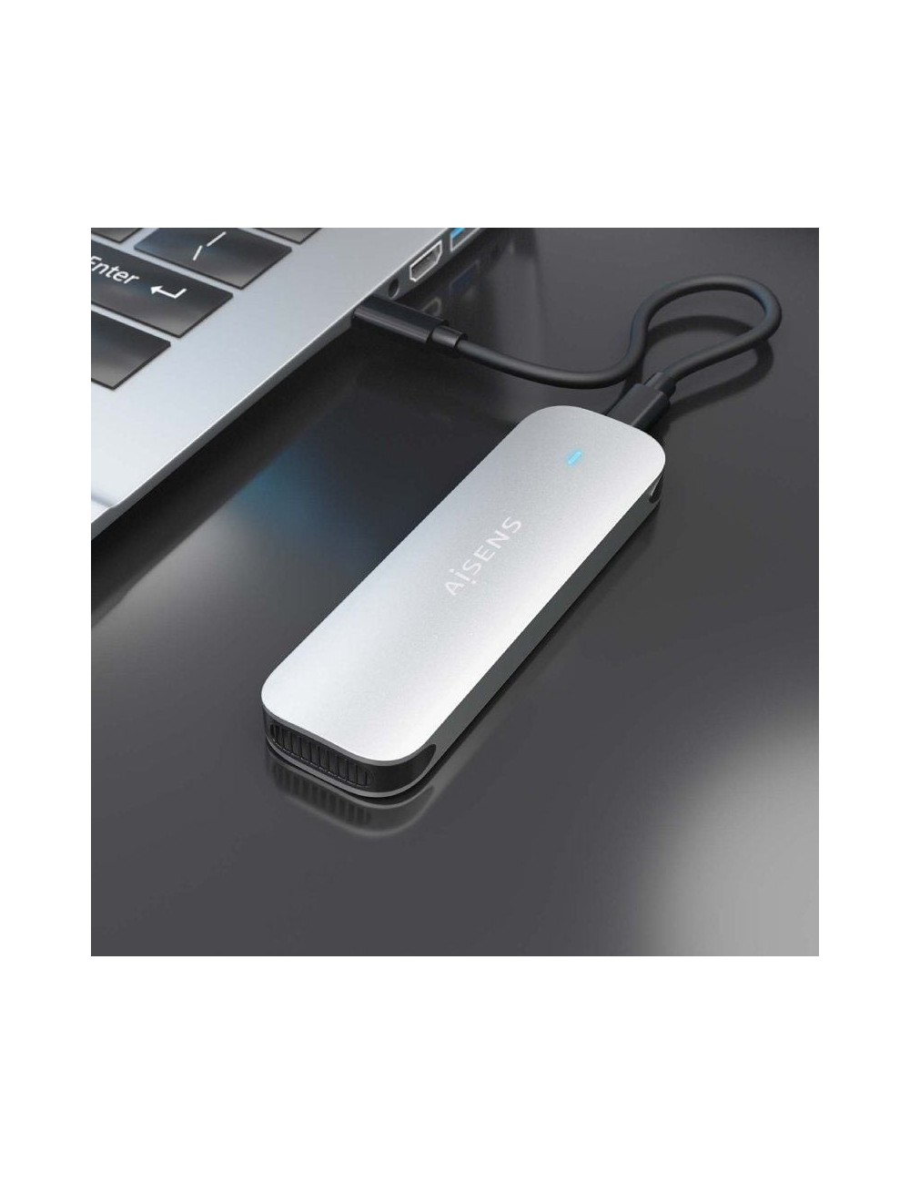 Caja Externa para Disco SSD M.2 NVMe Aisens ASM2-025SL/ USB 3.2/ Sin tornillos