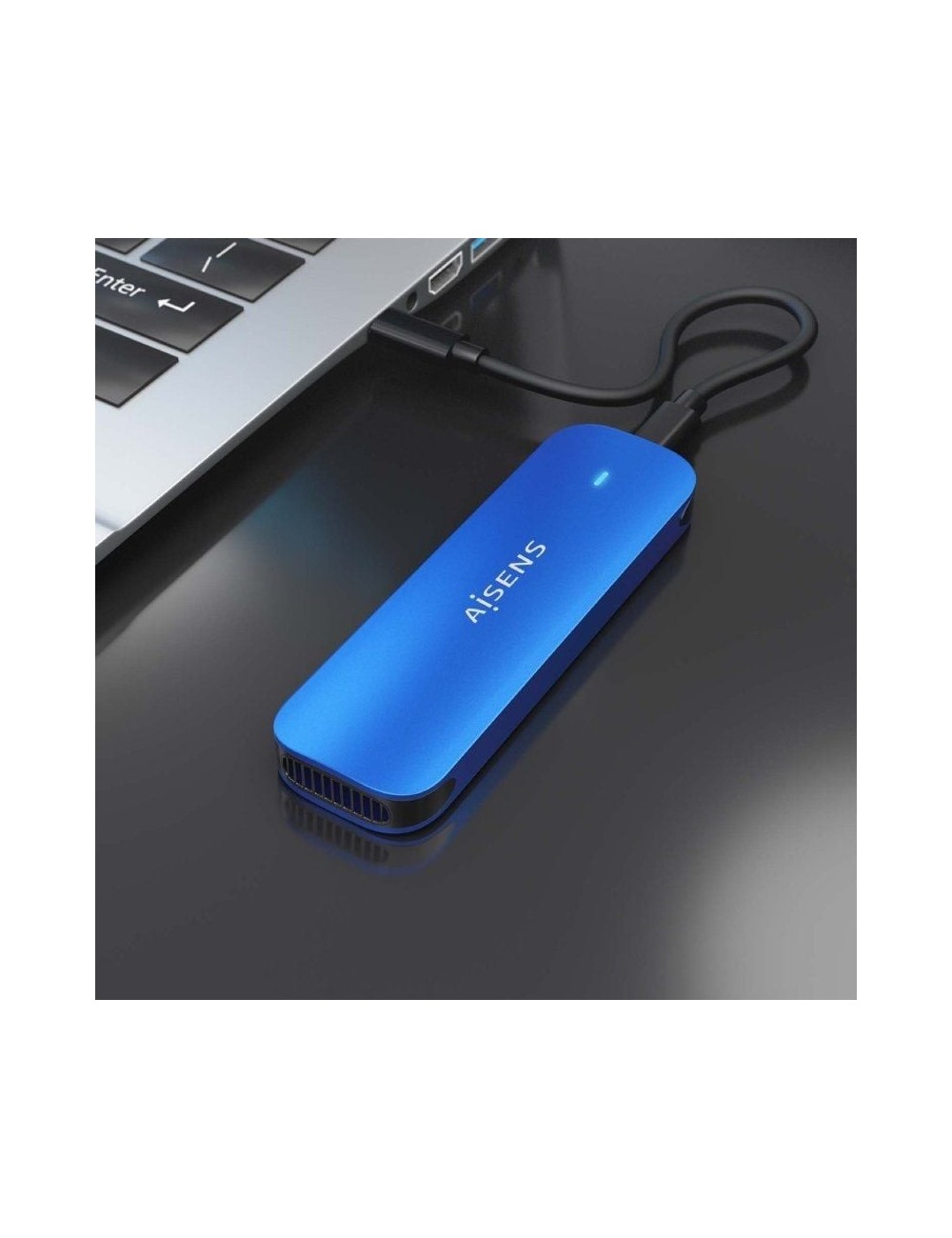 Caja Externa para Disco SSD M.2 NVMe Aisens ASM2-026BLU/ USB 3.2/ Sin tornillos
