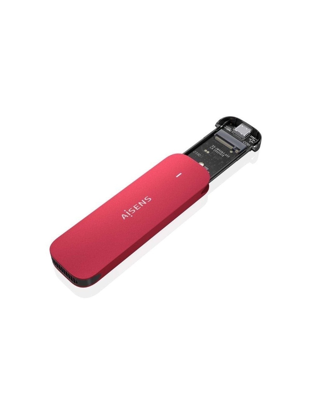 Caja Externa para Disco SSD M.2 NVMe Aisens ASM2-027RED/ USB 3.2/ Sin tornillos