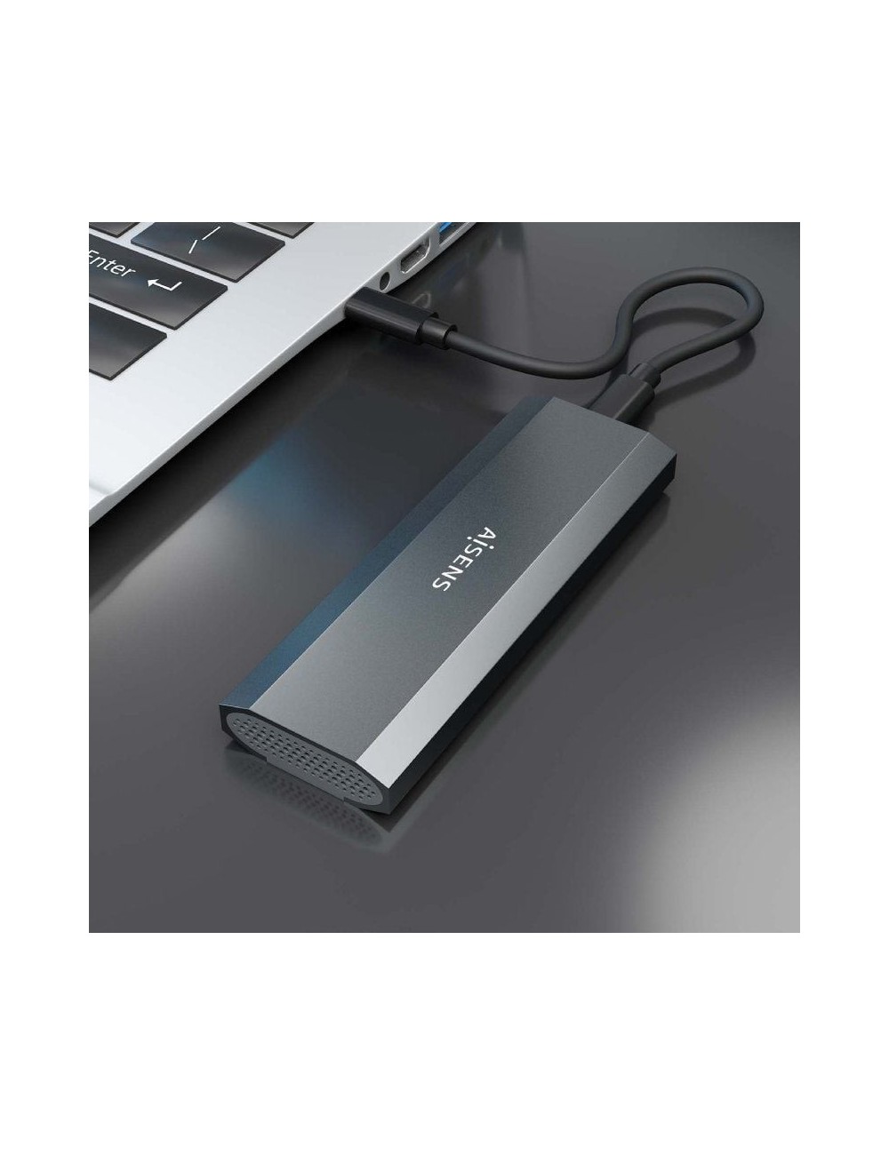 Caja Externa para Disco SSD M.2 NVMe Aisens ASM2-029GR/ USB 3.2/ Sin tornillos