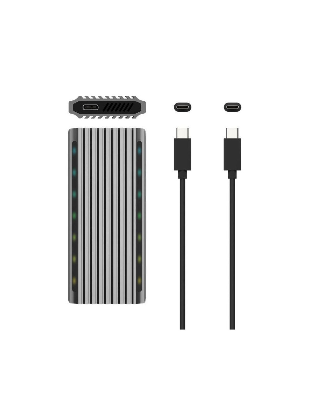 Caja Externa para Disco SSD M.2 SATA/NVMe Aisens ASM2-RGB011GR/ USB 3.2 Gen2/ Sin Tornillos