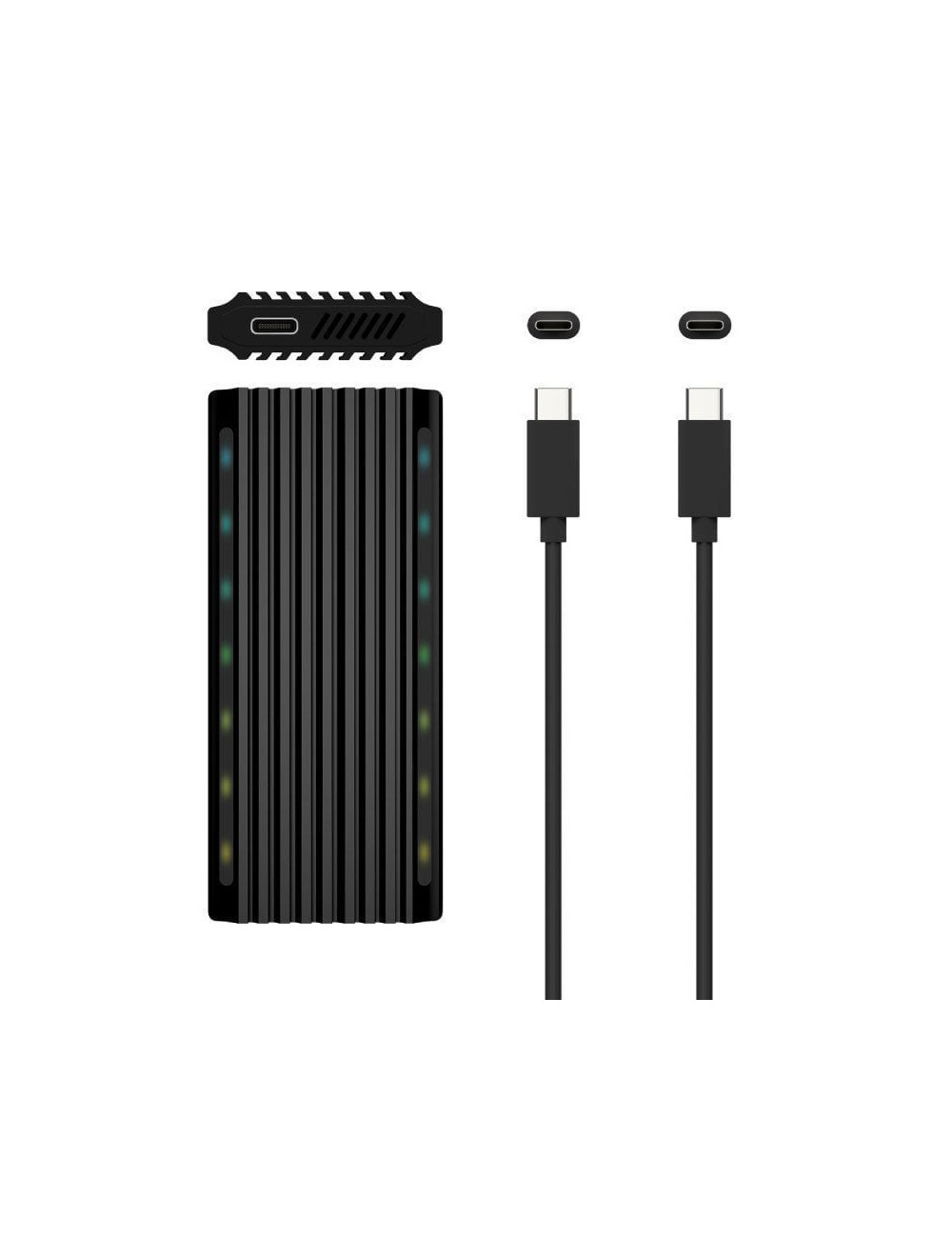Caja Externa para Disco SSD M.2 SATA/NVMe Aisens ASM2-RGB012B/ USB 3.2/ Sin tornillos