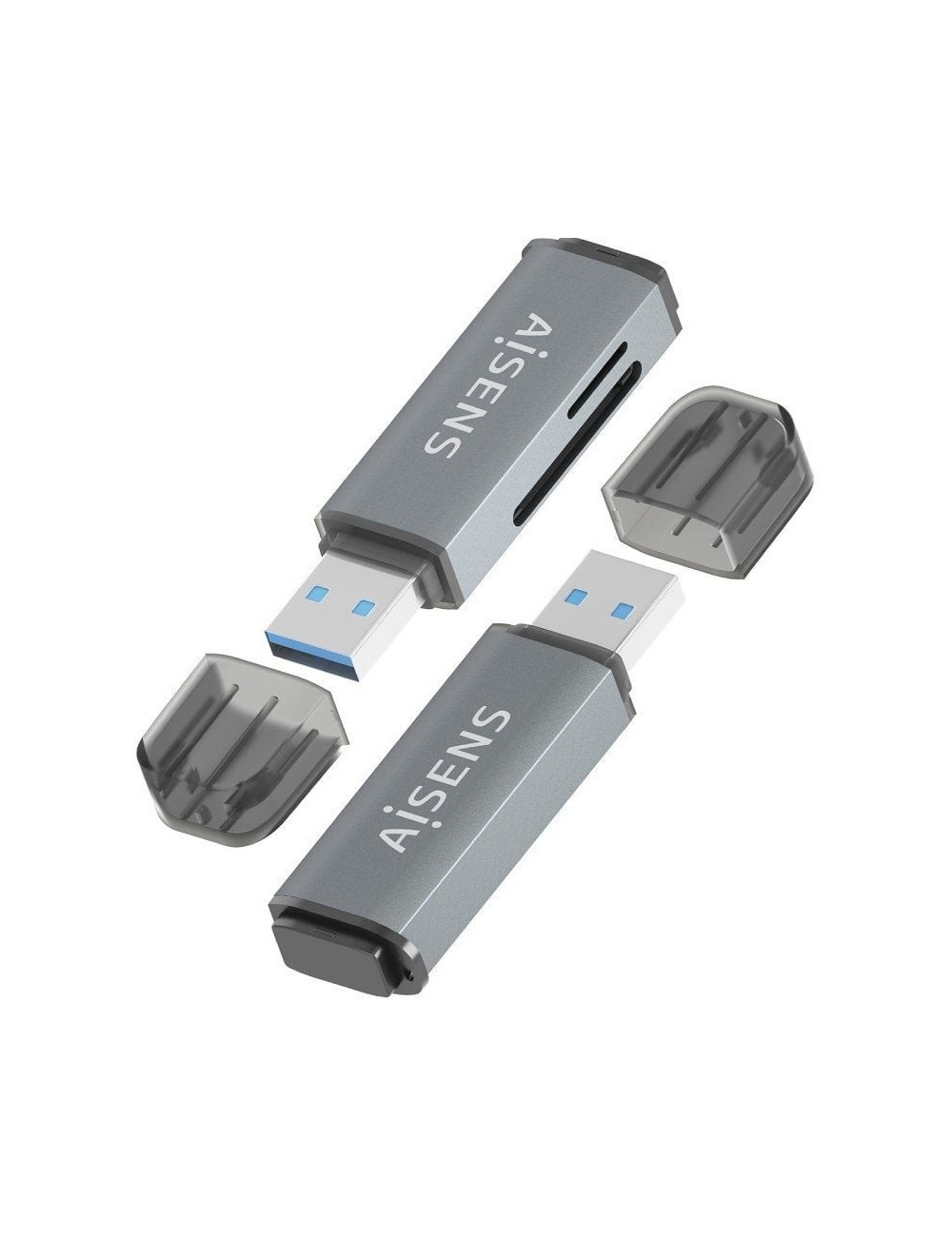 Lector de Tarjetas Externo Aisens ASCR-2A09-GR/ USB 3.1