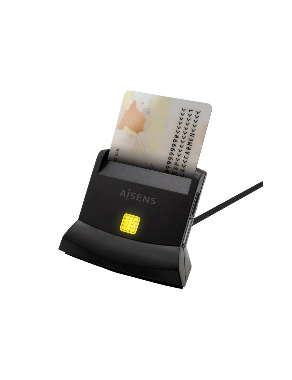 Lector de DNI y Tarjetas Aisens ASCR-SN04CSD-BK/ USB Tipo-C/ Negro