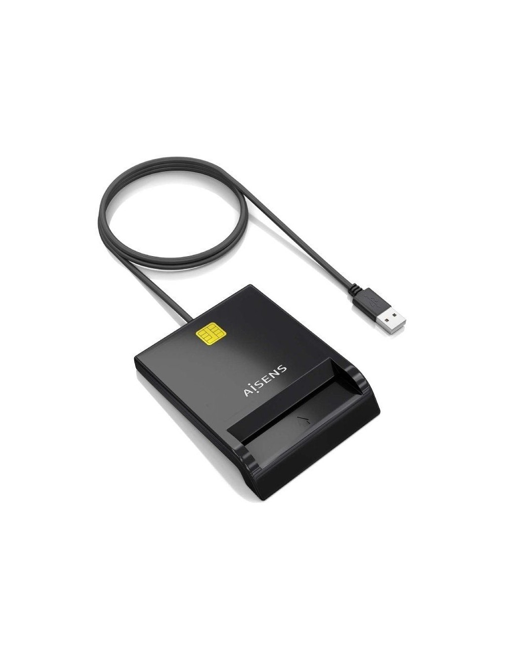 Lector de DNI y Tarjetas Aisens ASCR-SN06-BK/ USB 2.0/ Negro