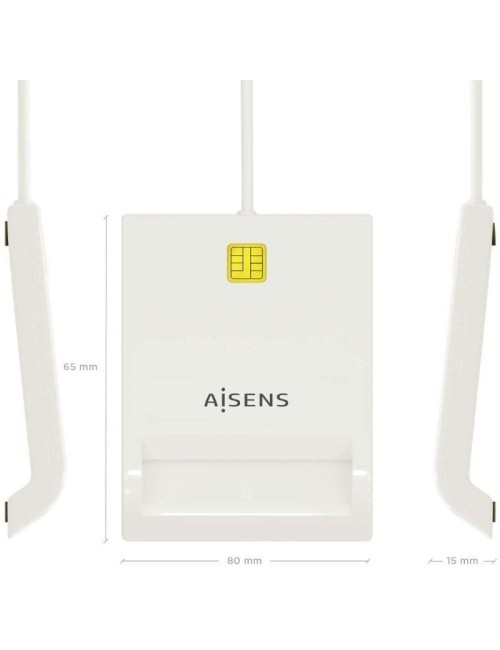 Lector de DNI y Tarjetas Aisens ASCR-SN07-W/ USB 2.0/ Blanco