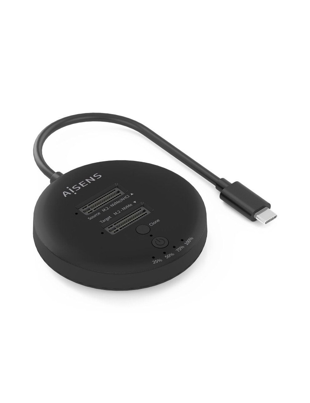 Dock USB 3.2 Gen2 Tipo-C para SSD M.2 NVMe Aisens ASDS-2M2N05-BK/ Gris