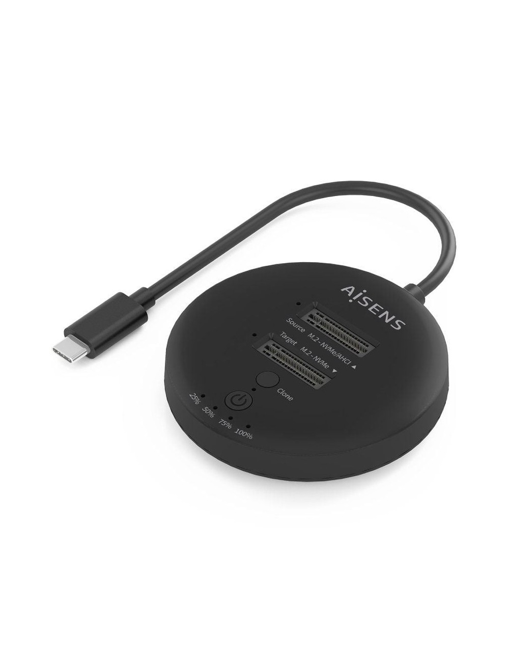 Dock USB 3.2 Gen2 Tipo-C para SSD M.2 NVMe Aisens ASDS-2M2N05-BK/ Gris