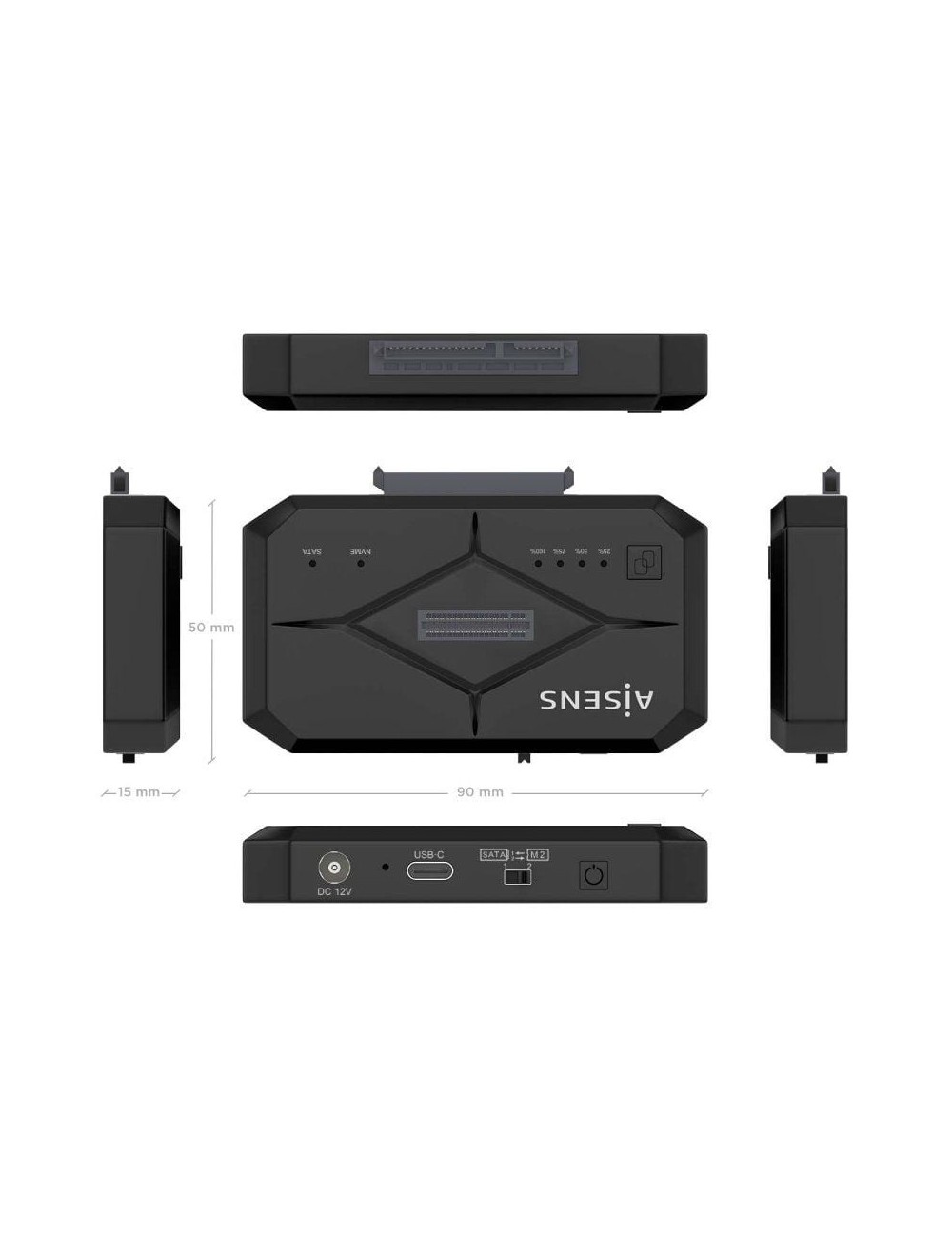 Docking Station para SSD M2 SATA/NVMe Aisens ASDS-M2SATA04B