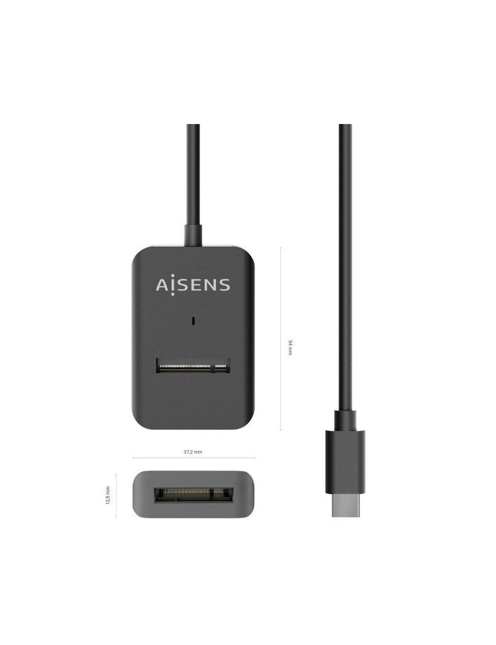 Dock USB Tipo-C para SSD M2 SATA/NVMe Aisens ASUC-M2D011-BK/ Negro