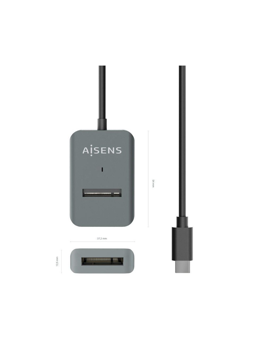Dock USB Tipo-C para SSD M2 SATA/NVMe Aisens ASUC-M2D012-GR/ Gris