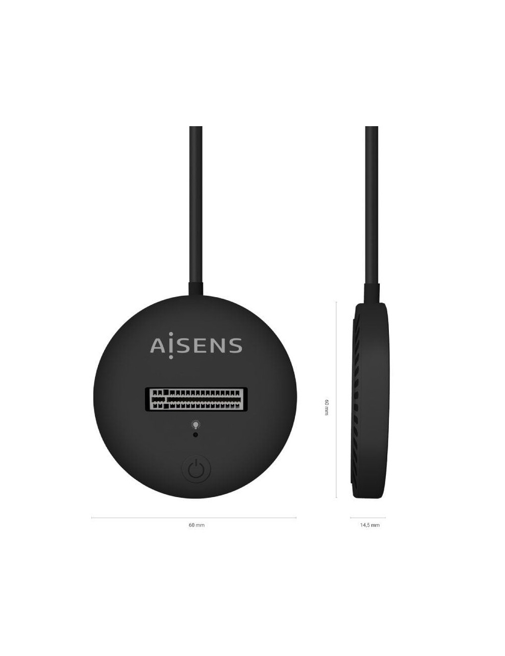 Dock USB Tipo-C para SSD M2 SATA/NVMe Aisens ASUC-M2D013-BK/ Negro