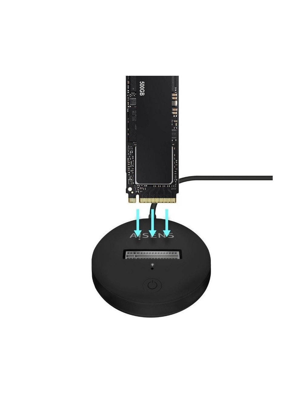 Dock USB Tipo-C para SSD M2 SATA/NVMe Aisens ASUC-M2D013-BK/ Negro