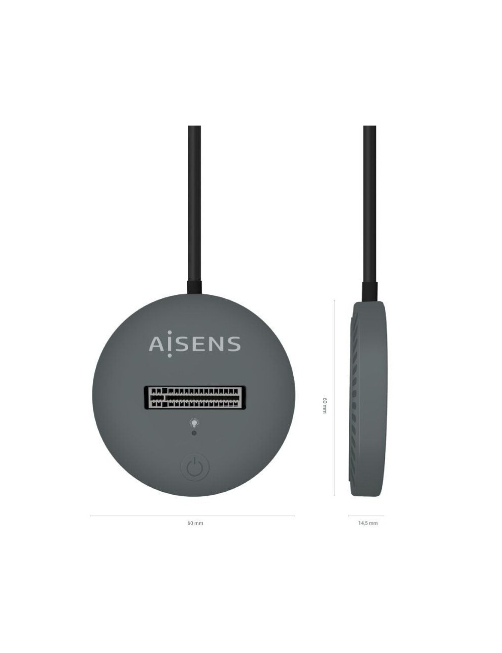 Dock USB Tipo-C para SSD M2 SATA/NVMe Aisens ASUC-M2D014-GR/ Gris
