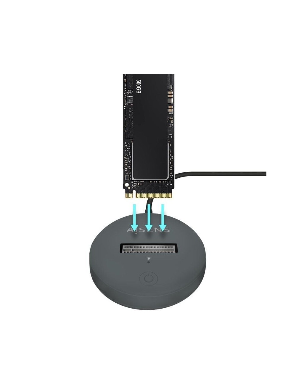 Dock USB Tipo-C para SSD M2 SATA/NVMe Aisens ASUC-M2D014-GR/ Gris