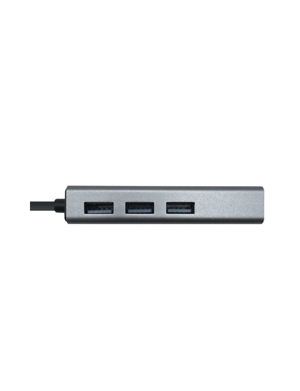 Hub USB 3.0 Aisens A106-0401/ 3xUSB/ 1xRJ45/ Gris
