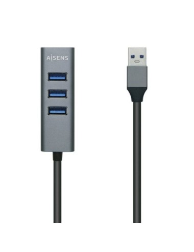 Hub USB 3.0 Aisens A106-0507/ 4xUSB/ Gris