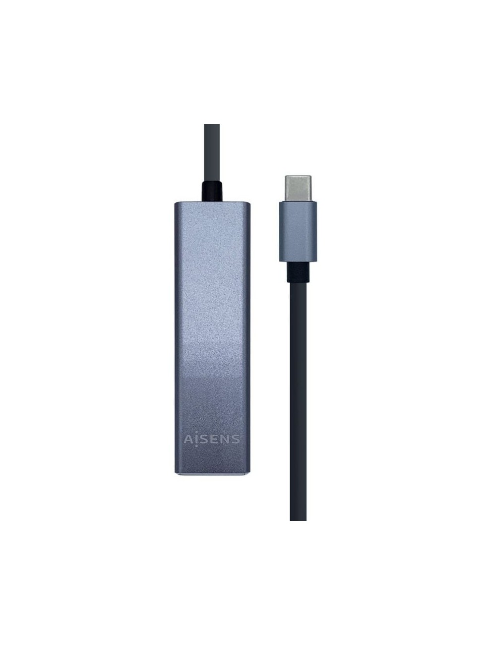 Hub USB Tipo-C Aisens A109-0396/ 3xUSB/ 1xRJ45/ Gris
