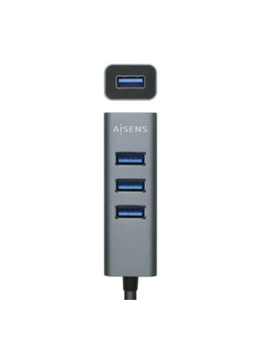 Hub USB Tipo-C Aisens A109-0508/ 4xUSB/ Gris