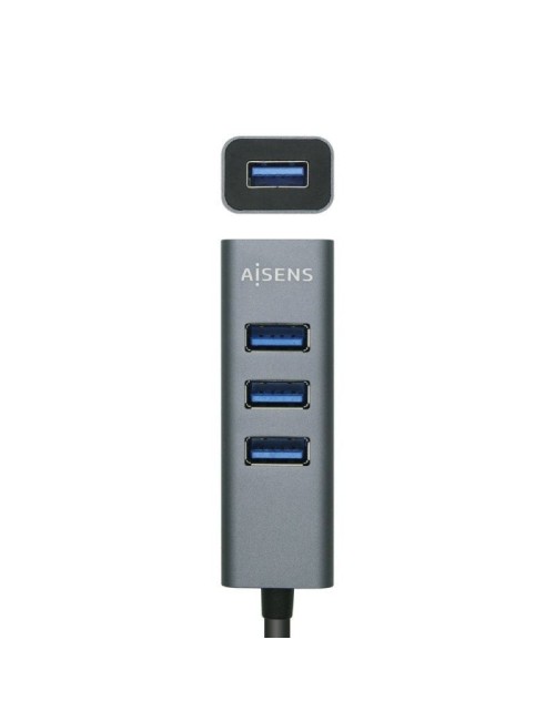 Hub USB Tipo-C Aisens A109-0508/ 4xUSB/ Gris