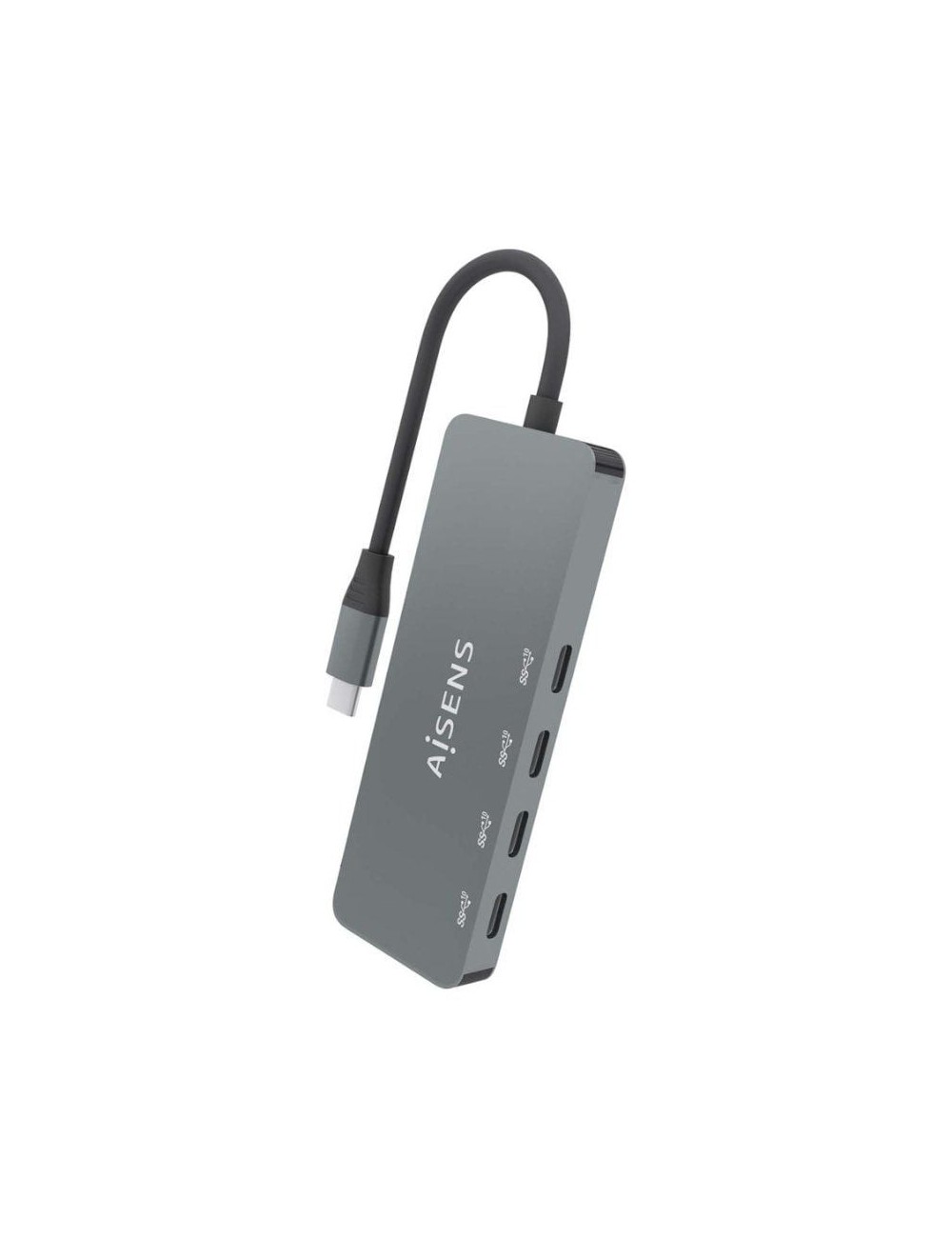 Hub USB Tipo-C Aisens A109-0695/ 4xUSB Tipo-C/ Gris