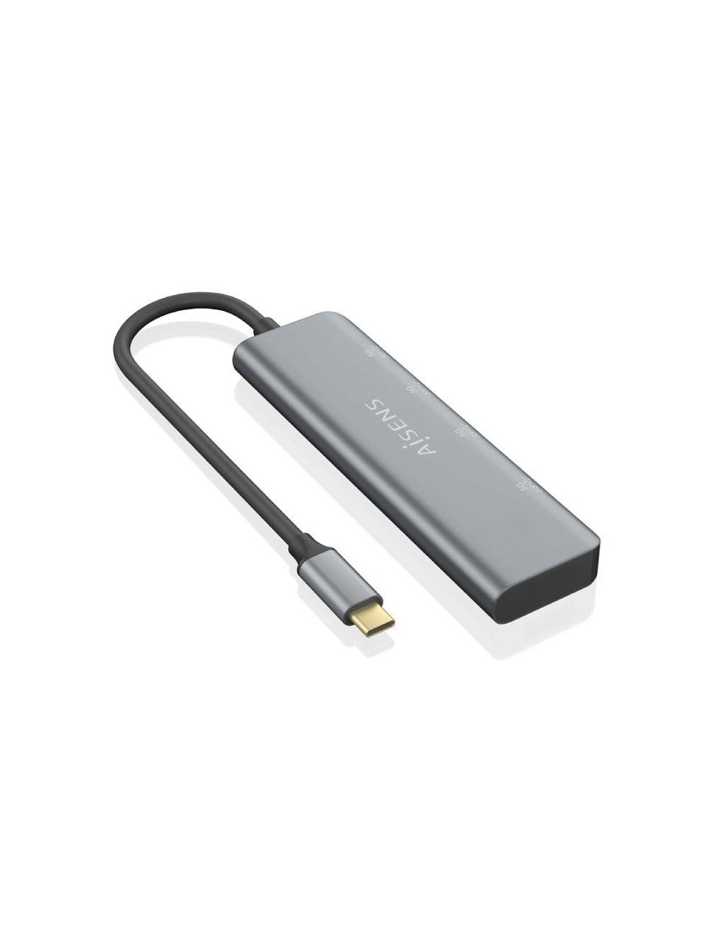 Hub USB Tipo-C Aisens A109-0763/ 2xUSB/ 2xUSB Tipo-C/ Gris