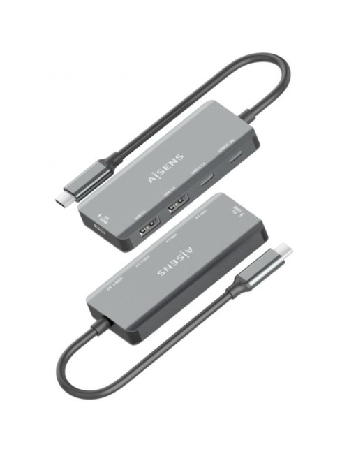 Hub USB Tipo-C Aisens A109-0946/ 2xUSB/ 2xUSB Tipo-C/ 1xUSB Tipo-C PD/ Gris