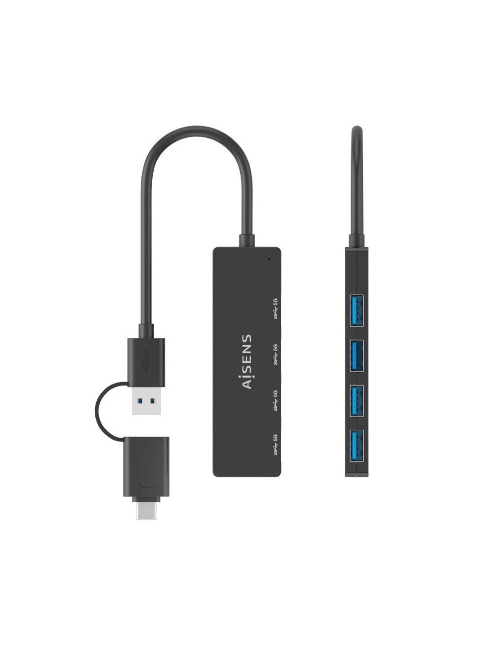 Hub USB Tipo-C + USB 3.1 Aisens A109-0987/ 4xUSB