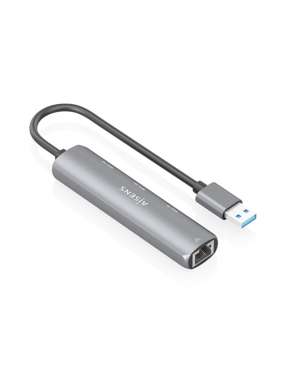 Hub USB Aisens ASUC-4P034-GR/ 3xUSB/ 1xRJ45/ Gris