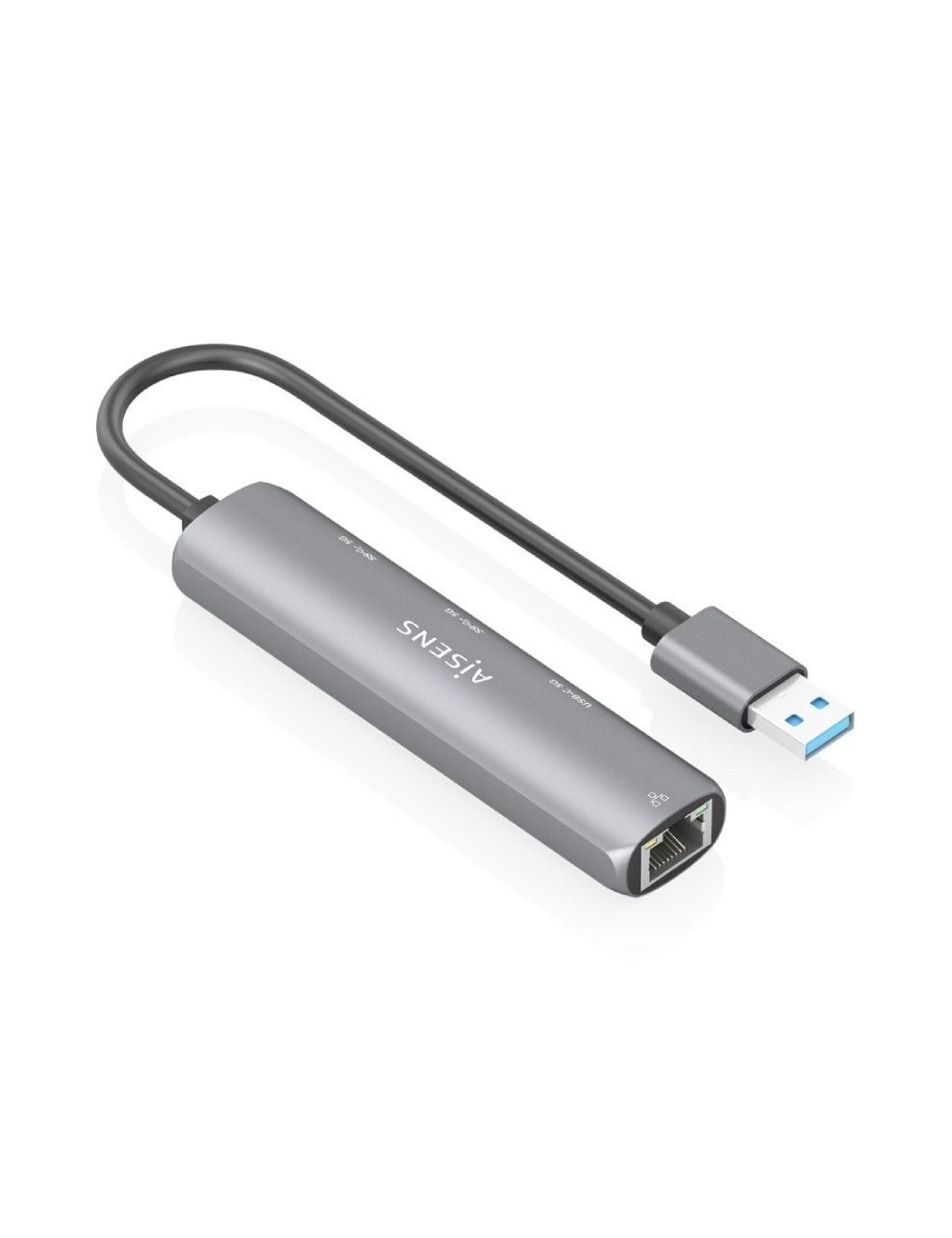 Hub USB Aisens ASUC-4P035-GR/ 1xUSB Tipo-C/ 2xUSB/ 1xRJ45/ Gris