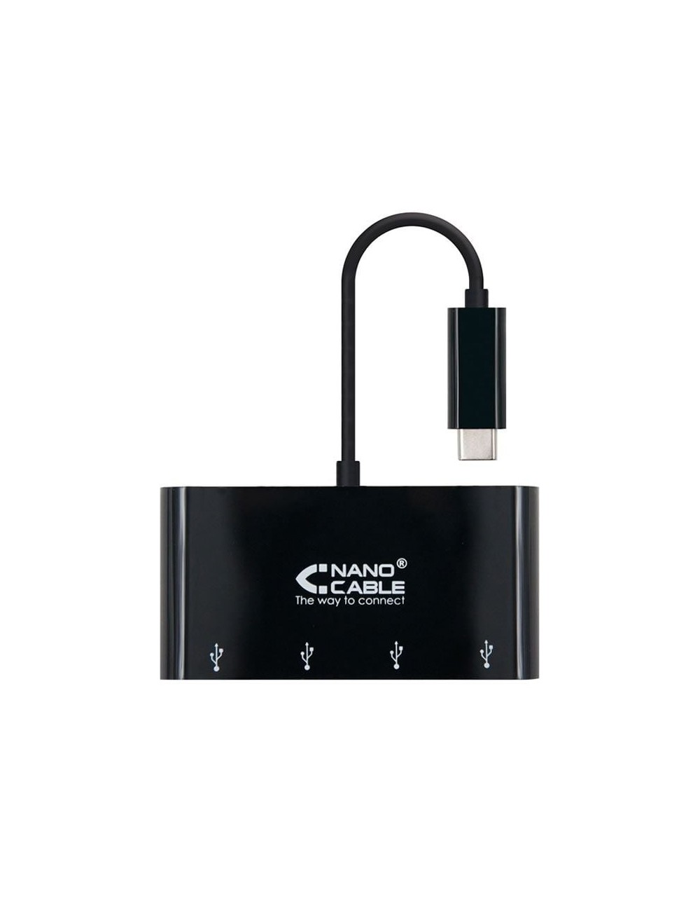 Hub USB Tipo-C Nanocable 10.16.4401-BK / 4xUSB