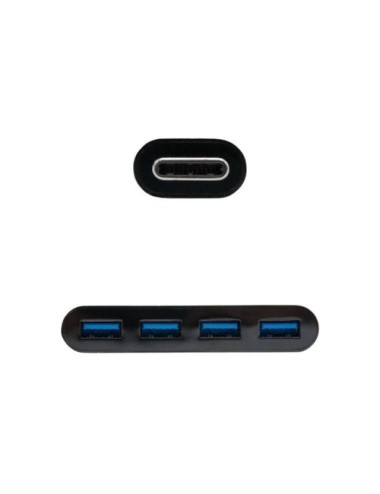 Hub USB Tipo-C Nanocable 10.16.4401-BK / 4xUSB