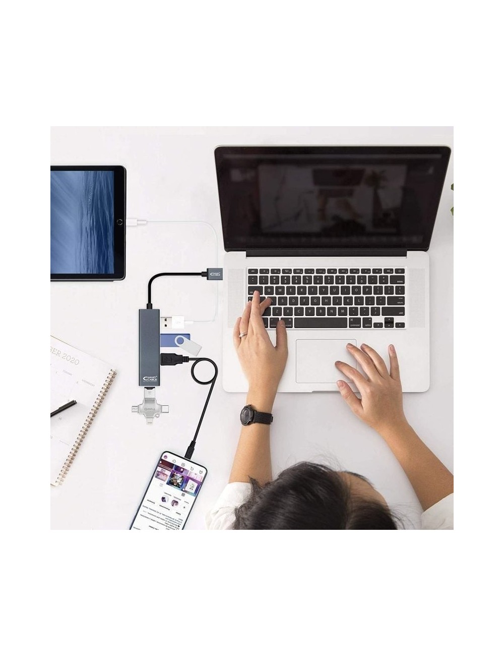 Hub USB 3.0 Nanocable 10.16.4402/ 4xUSB/ Gris