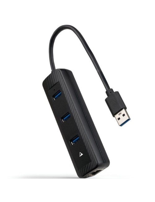 Hub USB 3.0 Nanocable 10.16.4604/ 3xUSB/ 1xRJ45/ Negro